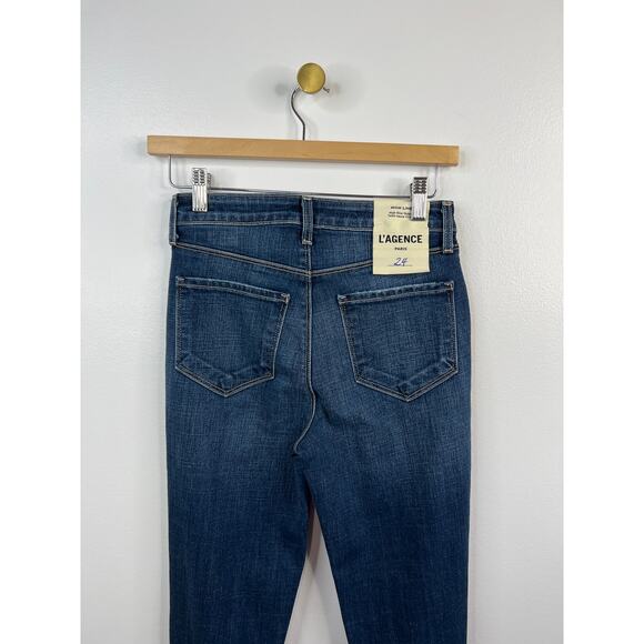 NWT L'Agence High Line High Rise Distresses Skinny Denim Jeans Vintage Destruct - Picture 6 of 8